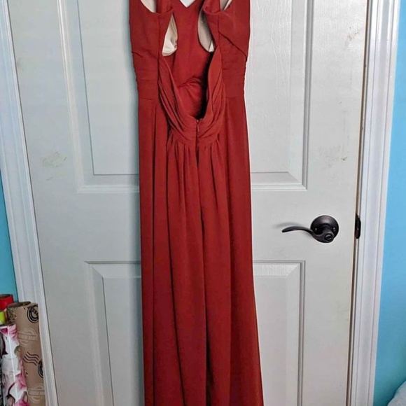 Bridesmaid Dress #Levkoff - Burnt Orange/Rust - Picture 3 of 4